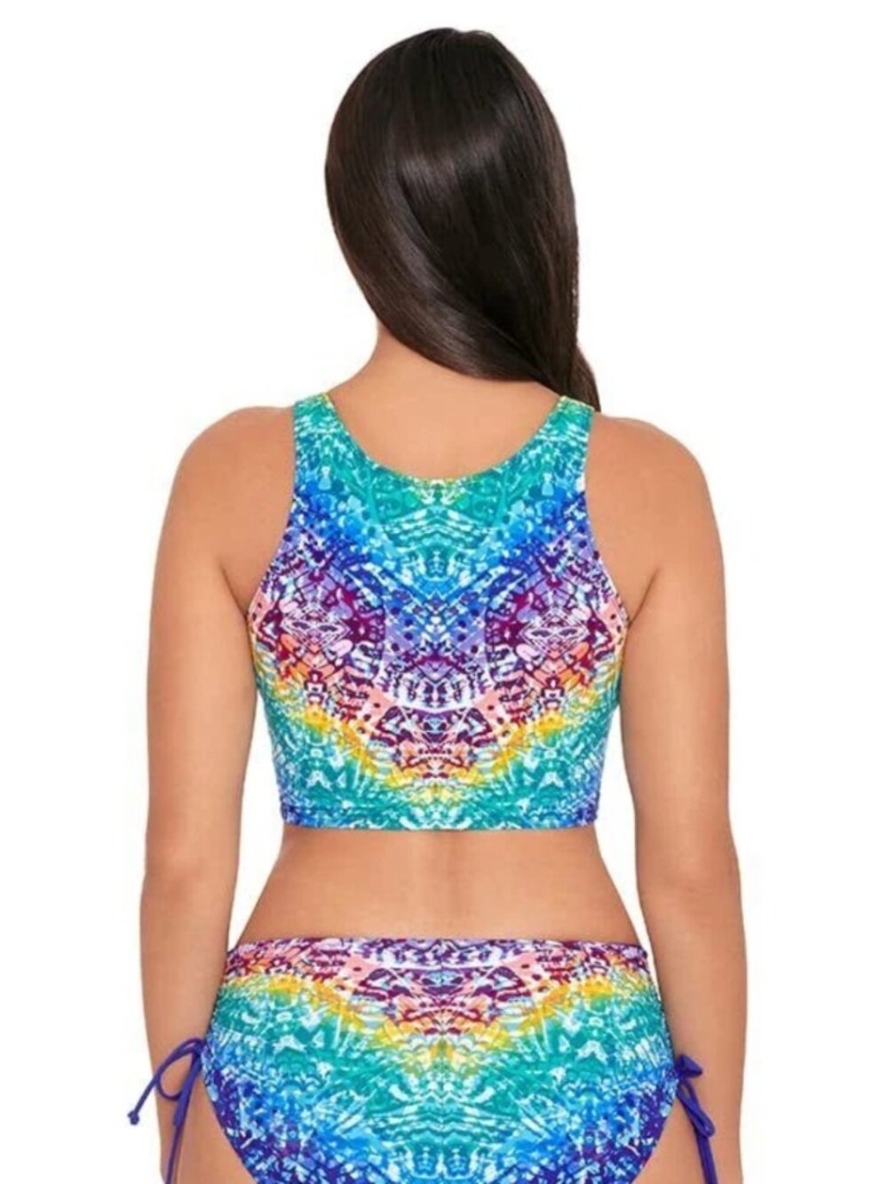 Skinny Dippers Skinny Dippers Adjustable Crop Swim Top in Rainbow Size M NWT - Picture 2 of 12